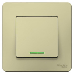 Выключатель 1-кл. СП Blanca 10А IP20 (сх. 1) 250В с подсветкой беж. SE BLNVS010117