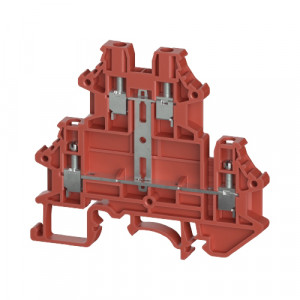 Этажная клемма WTN 2.5 E VB RT, Этажная клемма, 2 этажа, межэтажная перемычка, тип фиксации провода: винтовой, номинальное сечение: 2,5 мм кв., 24A, 400V, ширина: 5,1 мм, цвет: красный тип монтажа: DIN35