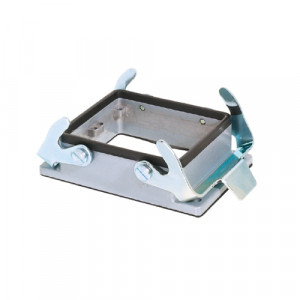 Открытое основание разъема BAS GUT GA 32 A, Основание разъема на панель, открытое, типоразмер 32B, с уплотнителем, с двумя защелками, без защитной крышки, материал корпуса: алюминиевый сплав