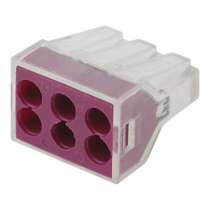 NO-222-28 Клемма СМК, серия 106, 6 отверстий, 1.0-2.5мм2 (упак. 4 шт.) (4/3600/64800) Б0033401