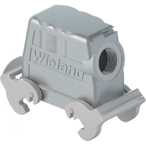 Крышка разъема 73.365.6435.1, Крышка разъема на кабель, типоразмер 24B, высокое исполнение, без уплотнителя, 1 отверстие с резьбой для кабельных вводов M40x1,5, с боковым расположением, с двумя защелками, материал корпуса: алюминиевый сплав