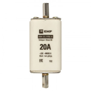 Вставка плавкая ППН-33 160/20А габарит 00 PROxima fus-33/160/20