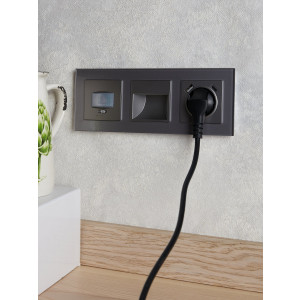 Рамка 3-м BRITE РУ-3-2-БрСе стекло сер. BR-M32-G-K03