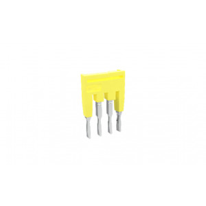 Соединительная перемычка TJA3.5-4, Соединительная перемычка, 4 полюса, изолированная, вилочная, для клемм: TP/TU/TC, цвет: желтый