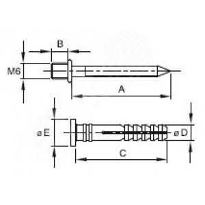 Комплект крепежный для стальных хомутов (винт-шуруп и дюбель) 63768
