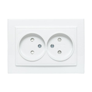 Розетка 2-м СП Минск 10А IP20 без заземл. защ. шторки бел. Basic ERR10-102-100
