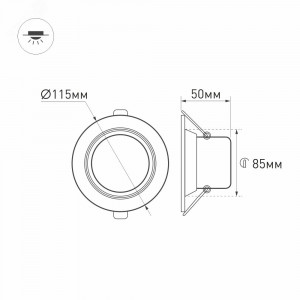 Светодиодный светильник LTD-80WH 9W Day White 120deg 018410