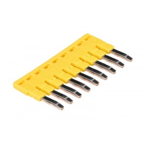Соединительная перемычка IVB WKF 2,5 - 9, Соединительная перемычка, 9 полюсов, изолированная, вилочная, для клемм: WT 2,5, цвет: желтый