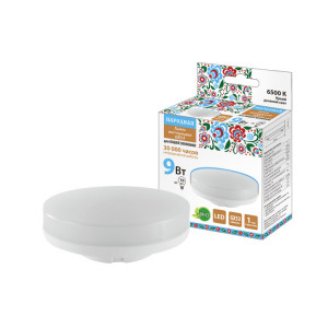 Лампа светодиодная GX53-9 Вт-230 В-6500 К-Э, h=26 мм, Народная SQ0340-1555