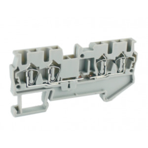 Клемма для модулей UJ5-2.5/2X2-U, Клемма для подключения модулей, 4 точки подключения, тип фиксации провода: пружинный, номинальное сечение: 2,5 мм кв., 28A, 400V, ширина: 5,2 мм, цвет: серый, тип монтажа: DIN35
