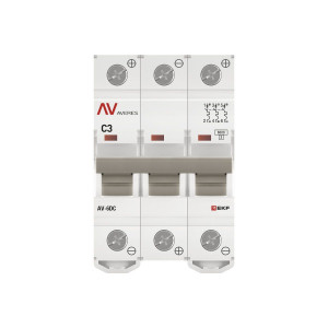 mcb6-DC-3-03C-av Выключатель автоматический AV-6 DC 3P 3A (C) 6kA EKF AVERES(кр.1шт)