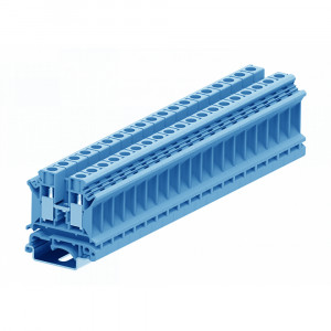 Проходная клемма 310902, Проходная клемма, тип фиксации провода: винтовой, номинальное сечение: 10 мм кв., 57A, 800V, ширина: 10 мм, цвет: синий, тип монтажа: DIN35