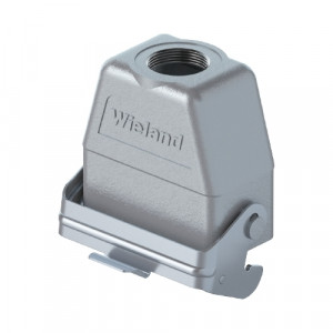 Крышка разъема HD GOT GL 25 M20 50 A1, Крышка разъема на кабель, типоразмер 16A, с уплотнителем, 1 отверстие с резьбой для кабельных вводов M20x1,5, с верхним расположением, с одной защелкой, материал корпуса: алюминиевый сплав