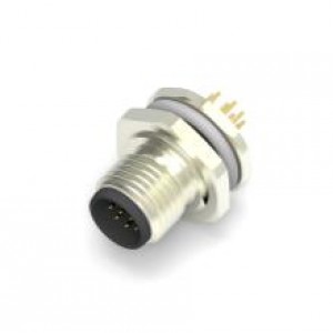 T4140012121-000, Цилиндрические метрические разъемы M12 A-code Sold PCB 12P Rear MNT Male