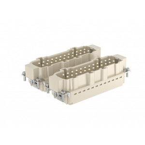 Вилочная контактная вставка HE-048-MS, Вилочная контактная вставка, пружинная фиксация, 48 полюсов + PE, типоразмер 48B, 500V, 16A, сечение обслуживаемых проводников 0,14-2,5 мм кв, тип покрытия контактов: серебро