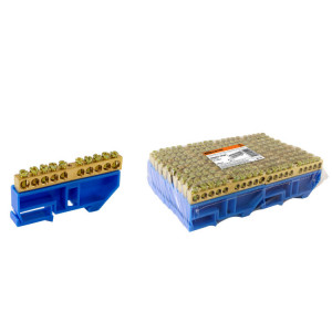 Шина "N" нулевая с изолятором на DIN-рейку 6х9мм стойка бол. 10 групп SQ0801-0028