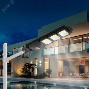 Консольный светильник на солн. бат.,COB,с кронштейном,60W,с датчи. движ.,ПДУ,1100lm, 5000К, IP65 Б0046796