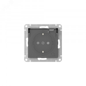 ATLASDESIGN AQUA РОЗЕТКА с заземлением со шторками с прозрачной крышкой, 16А,IP44, быстрозажимные клеммы,КАРБОН ATN441046S