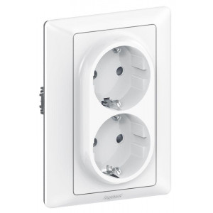 Рамка 1-м Valena Life для двойных розеток бел. Leg 754221