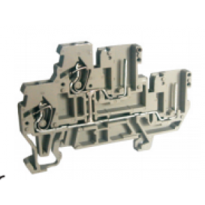 Этажная клемма UJ5-2.5WV/2X2E, Этажная клемма, 2 этажа, для подключения разъема, тип фиксации провода: пружинный, номинальное сечение: 2,5 мм кв., 24A, 500V, ширина: 5 мм, цвет: серый, тип монтажа: DIN35, стандарт GB/T14048.1,