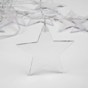 Гирлянда светодиодная Звезды 1,5х0,6 м, прозрачный провод, теплый белый свет свечения 303-030