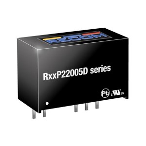 R15P22005D/P, Преобразователи постоянного тока в постоянный с изоляцией 2W 15Vin +20/-5Vout 50/-200mA