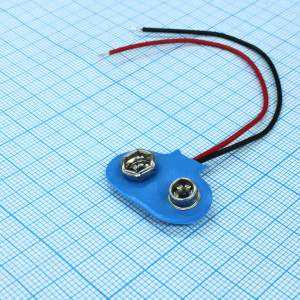 BS-E BLUE TAIL 100 MM, Держатель батареи типа "Крона" на проводе 100 мм