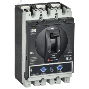 Автоматический выключатель в литом корпусе ARMAT 3P типоразмер G 50кА 250А расцепитель термомагнитный регулируемый AR-MCCB-3G-050-0250A-ATUC