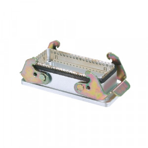 Открытое основание разъема BAS GUE GA 16 50 A, Основание разъема на панель, открытое, типоразмер 16B, EMC, с уплотнителем, с двумя защелками, без защитной крышки, материал корпуса: алюминиевый сплав