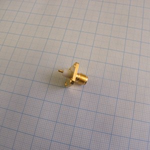 SMA гн на блок с фланцем 4 отв Gold, ВЧ разъем