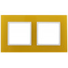 14-5102-21 Рамка на 2 поста, стекло, Elegance, жёлтый+бел (5/50/1200) Б0034494