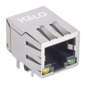 HCJ11-802SK-L11, Модульные соединители / соединители Ethernet Shielded 1X1 Tab Dwn RJ45 G/G LED