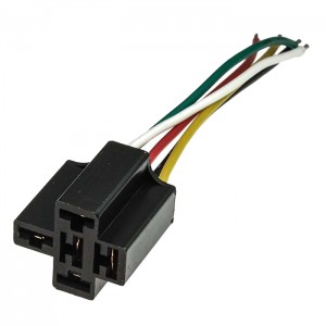 Колодка для реле Cross relay 10CM, колодка для 5-ти контактного э/м реле серии СМА (авто), Uном.=12/ 24 (DC) В, длина проводов 10 см, AWG18 (ток до 21A)