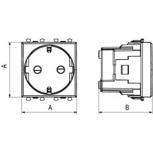 Розетка 1-м 2мод. Avanti "Красный квадрат" 16А IP20 2P+E защ. шторки красн. 4401002