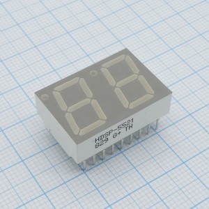 HDSP-5521, 2-х разрядный индикатор 14,2мм/красный/626нм/2,8мкд/ОА