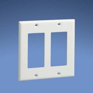 CPGWH-2G, Wire Ducting Double Gang Rect Screw on Faceplate
