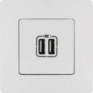 ETIKA Зарядное устройство с двумя USBразьемами 240В/5В 2400мА белый 672294