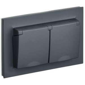 BRITE Роз. 2-я с кр. 16А в сб IP44 РСбш12-3-44-БрГ граф. BR-R26-16-44-K53-F