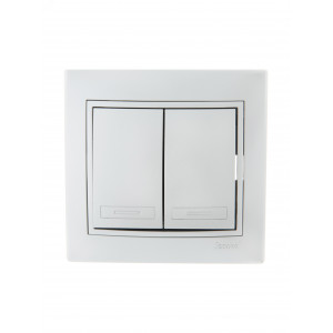 Выключатель 2-кл. СП Mira 10А IP20 со вставкой сер. метал. 701-1010-101