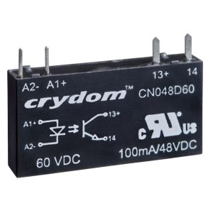 CN048D24, Твердотельные реле - Печатного монтажа 48VDC/0.1A, 24VDC input, 6mm SIP SSR