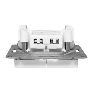 Механизм выключателя, двухклавишный, белый Эпика EKF UP1-SWW-20