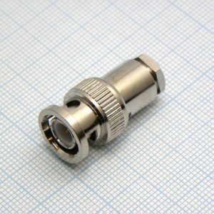 BNC штекер, пайка RG-6, ВЧ разъем