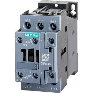Контактор  3RT6027-1BB40, КОНТАКТОР, 15 КВТ 400 В AC-3 (32 A), S0, 1НО+1НЗ, УПР: 24В DС, ВИНТОВЫЕ КЛЕММЫ