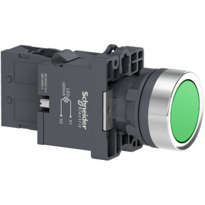 КНОП.СПОДС.,СLED,220В.,ЗЕЛЕН.,1НO C3(+) XA2EW33M1