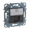 UNICA TOP РОЗЕТКА компьют., RJ45, одиноч., кат. 5е, с полем для надп., ГРАФИТ MGU5.421.12ZD