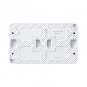 Розетка 2-м ОП AtlasDesign Profi54 16А IP54 250В с заземл. защ. шторки бел. SE ATN540126
