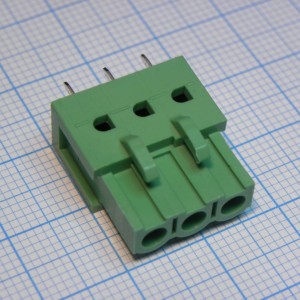 2EDGB-5.08-03P-14-00A(H), клеммный блок вертикальный 3 контакта шаг 5.08мм на плату