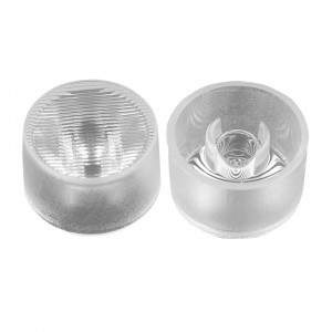 Линза ARL-PC385-U1560-D22xH13-HT 032893, Одиночная линза цельная (с несъемным холдером) для мощного светодиода Emitter. Угол обзора: вертикальный 15°, горизонтальный 60°, прозрачная микропризма. Материал PC. Диаметр 21.8 мм, высота 13.45 мм.