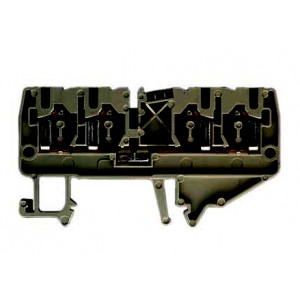 Проходная клемма WKF 2,5/D2/2/35 SCH, Проходная клемма, 4 точки подключения, тип фиксации провода: пружинный, номинальное сечение: 2,5 мм кв., 24A, 800V, ширина: 5 мм, цвет: черный, тип монтажа: DIN35