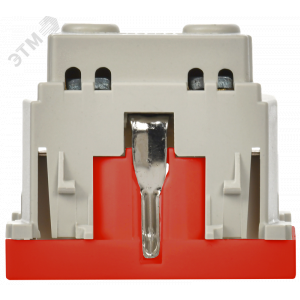 Розетка 1-м 2мод. Праймер РКС-20-32-П-К 45х45 с заземл. красн. IEK CKK-40D-RSZK2-K04-K